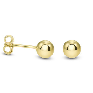Cercei argint bobite 6 mm placati cu aur galben DiAmanti ZK6EG-DIA (Argint 925‰ 1,1 g.)
